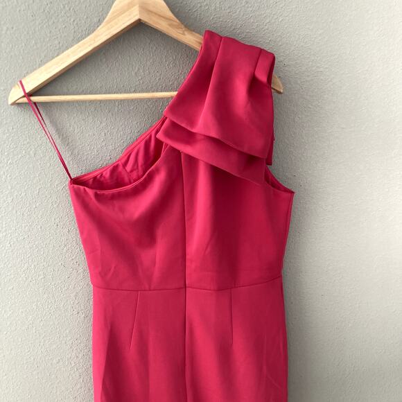 Fate NEW One Shoulder Asymmetrical Dress - Raspberry Pink - Medium - Picture 4 of 9